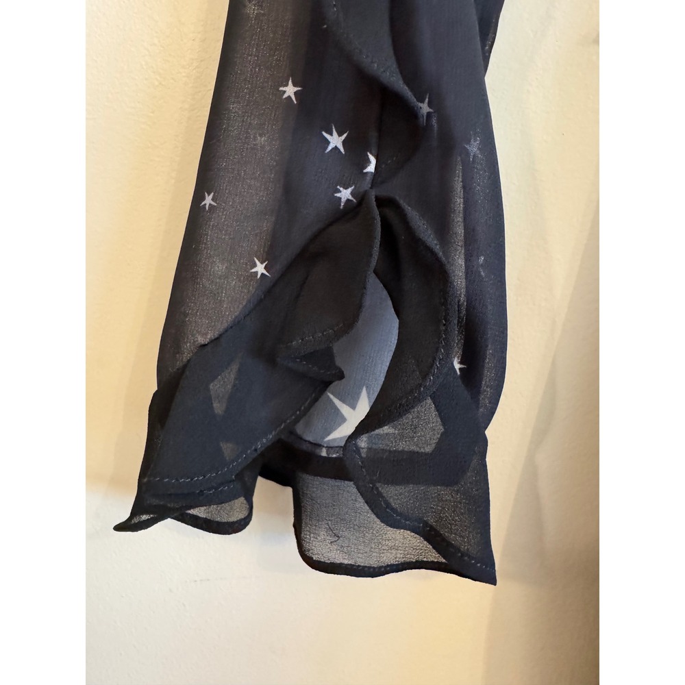 Fame Partners Long Sleeve Star Polk Dot Ruffle Low Back Mini Dress Size 2 - Picture 9 of 16